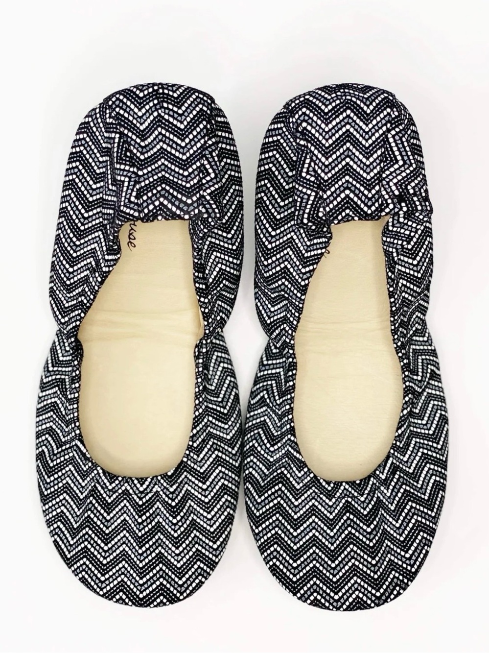 The Storehouse Flats Chevron Mosaic Suede Leather Foldable Ballet Flats - Size 7